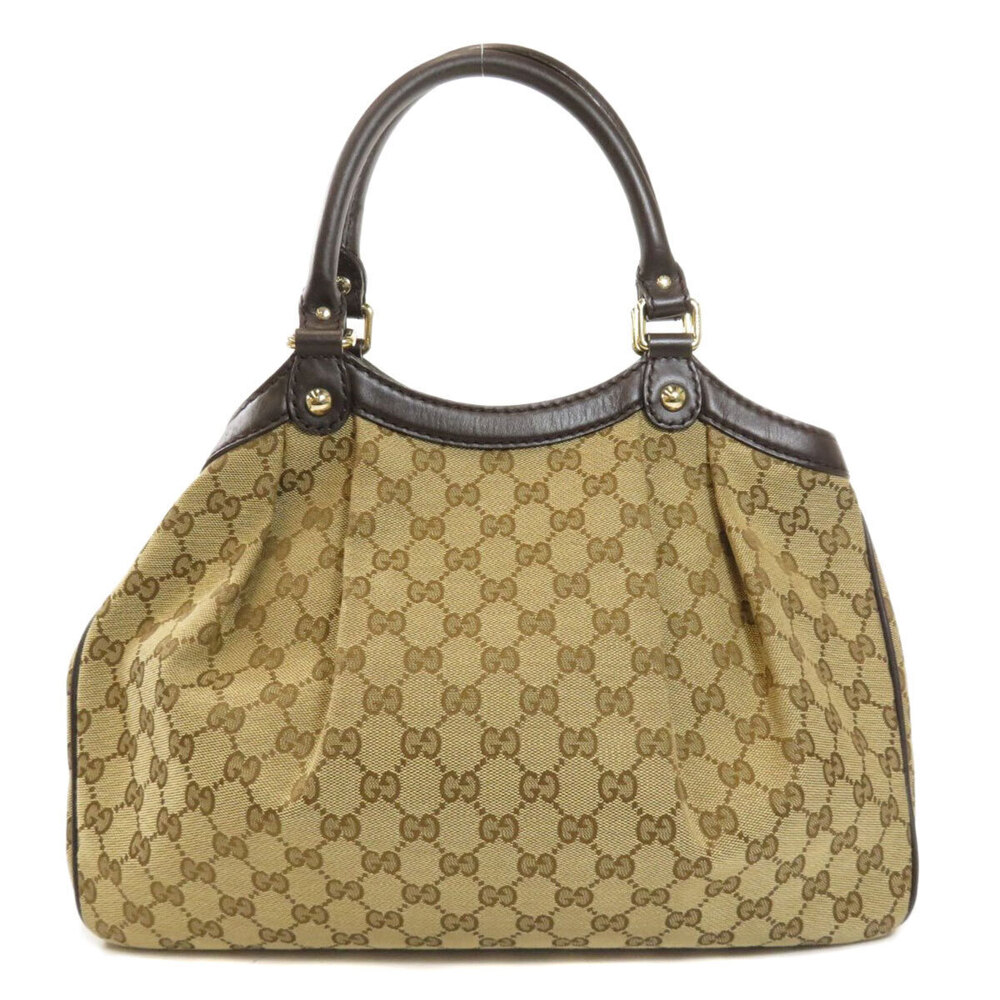 Gucci GG Tote brown leather Sukey beige brown Bag Brown Tan
